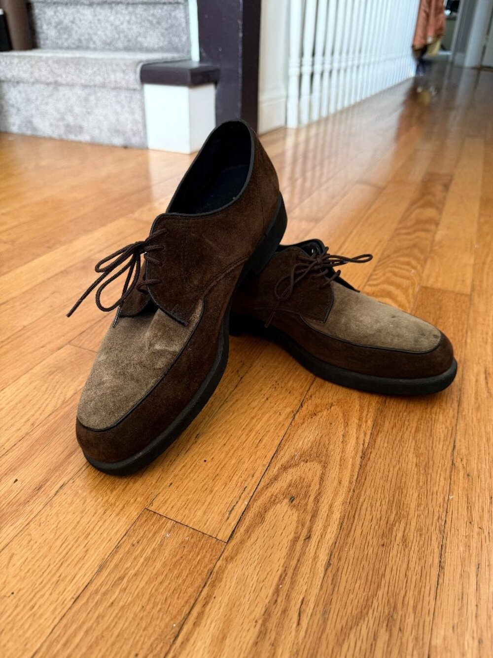 Two-tone suede Hush Puppies loafers